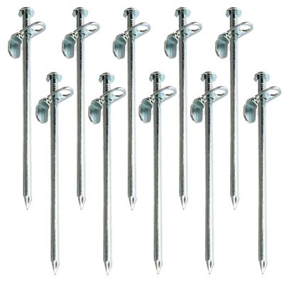 Grondpennen/tentharingen metaal met open oog - 16x stuks - 20 cm - Rotspen - Spijkerharing