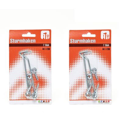 4x stuks stormhaken / windhaken 9,5 cm