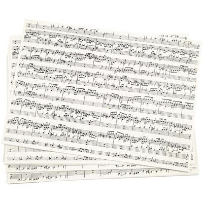 Creativ Company Kraft papier met print, muzieknoten, a4, vel 210x297 mm, 100 gr, 10 vel/ 1 doos
