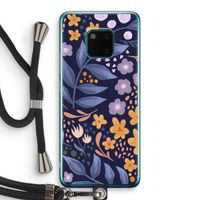 Flowers with blue leaves: Huawei Mate 20 Pro Transparant Hoesje met koord