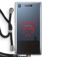 Not Your Baby: Sony Xperia XZ1 Transparant Hoesje met koord