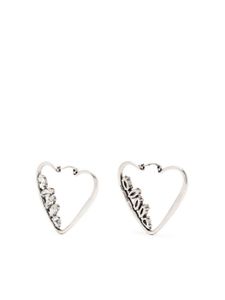 Saint Laurent boucles d'oreilles serties de cristaux - Argent