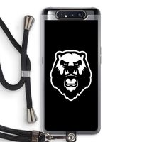 Angry Bear (black): Samsung Galaxy A80 Transparant Hoesje met koord