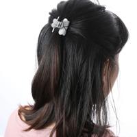 Mode vrouwen haar klauw elegante mini eenvoudige kleurrijke Bun haaraccessoires (wit)