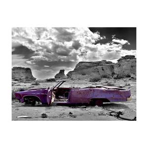Fotobehang - Retro Auto op de Colorado Desert 400x309cm - Vliesbehang