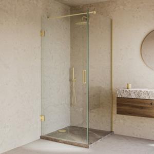 Douchecabine SaniClear Modern | 100x70x200 cm | 1 Draaideur | Geborsteld messing