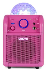 Vonyx SBS50 Bluetooth party speaker met LED roze