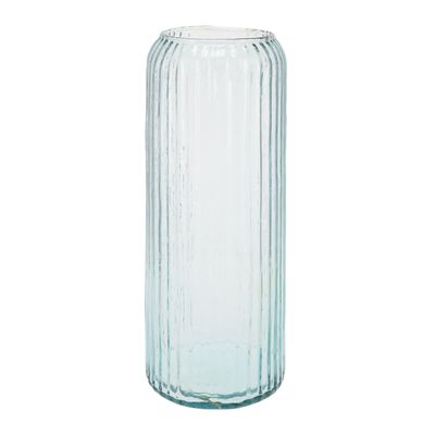 Excellent Houseware Cilindervaas glas - blauw - 15 x 37 cm