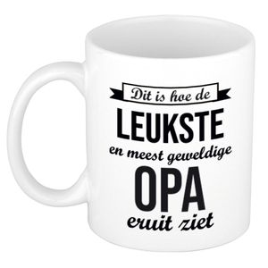 Leukste en meest geweldige opa cadeau mok / beker wit 300 ml   -