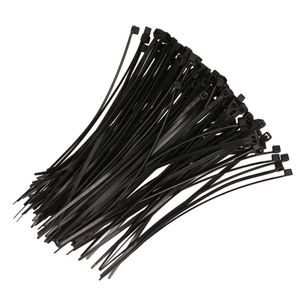 Kabelbinders/Tie wraps zwart 200 x 2,5 mm 100 stuks