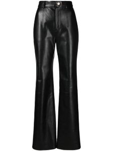 Nanushka pantalon en cuir artificiel à taille haute - Noir