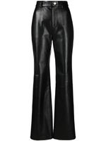 Nanushka pantalon en cuir artificiel à taille haute - Noir - thumbnail