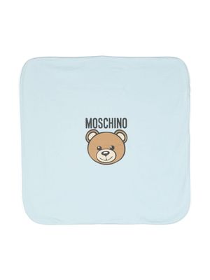 Moschino Kids couverture Teddy Bear à imprimé ourson - Bleu