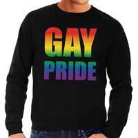 Gay pride regenboog sweater zwart voor heren