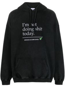 VETEMENTS hoodie en coton à texte imprimé - Noir