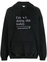 VETEMENTS hoodie en coton à texte imprimé - Noir - thumbnail