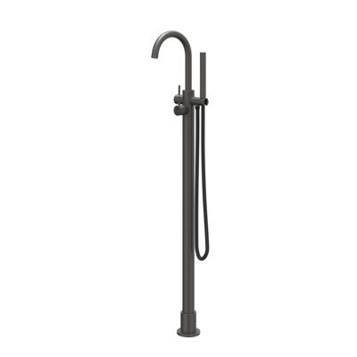 IVY Concord Badmengkraan Vrijstaand - draaibare uitloop - 150cm - Doucheslang - Staafhanddouche - RVS316 - geborsteld carbon black PVD 6303104
