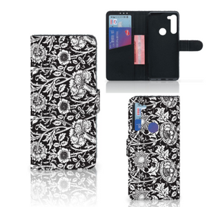 Motorola G8 Power Hoesje Black Flowers