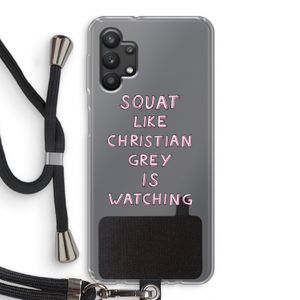 Christian Grey: Samsung Galaxy A32 5G Transparant Hoesje met koord