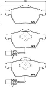 Remmenset, remschijf BREMBO, Remschijftype: Binnen geventileerd, Inbouwplaats: Achteras: , u.a. für Audi, VW, Skoda