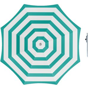 Parasol - Groen/wit - D160 cm - incl. draagtas - parasolharing - 49 cm