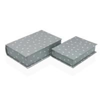 Decoratieve Doos Versa Canvas Hout MDF Blommor Boek