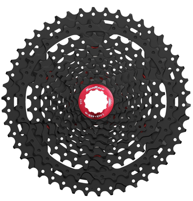 SunRace cassette 10 speed cs-mx3 11-46t zwart/rood