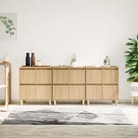 Dressoirs 3 st 60x35x70 cm bewerkt hout sonoma eikenkleurig