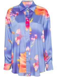 MSGM chemise en satin à fleurs - Violet