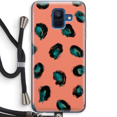 Pink Cheetah: Samsung Galaxy A6 (2018) Transparant Hoesje met koord
