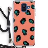 Pink Cheetah: Samsung Galaxy A6 (2018) Transparant Hoesje met koord