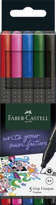 Faber Castell Fineliner Grip 0,4mm - etui 5 stuks Basic