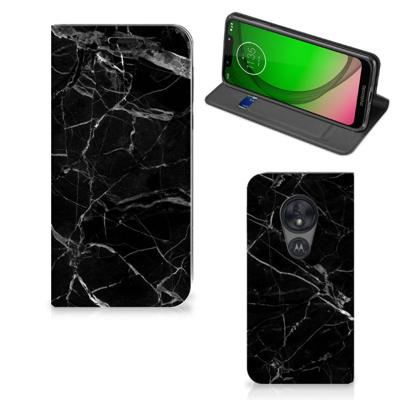Motorola Moto G7 Play | Standcase | Marmer Zwart - Origineel Cadeau Vader