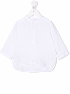 Il Gufo chemise en lin à col officier - Blanc