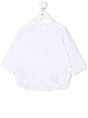 Il Gufo chemise en lin à col officier - Blanc
