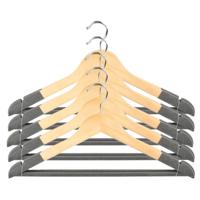 Kledinghangers Nordic - grijs - 10x stuks - hout