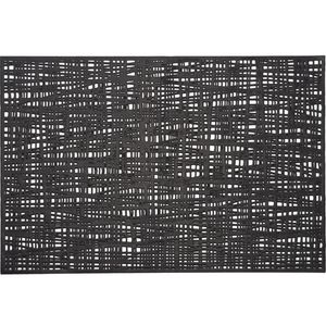 1x Rechthoekige placemats glanzend zwart 30 x 45 cm