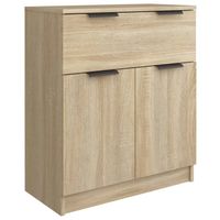 The Living Store Dressoir - Sonoma eiken - Hout - 60x30x70 cm - Met lade en 2 deuren - thumbnail