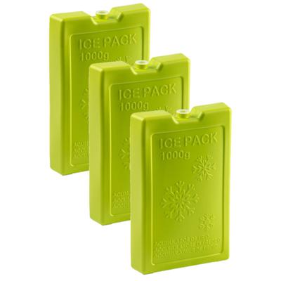 Koelelementen van 1000 gram - 6x stuks - groen - 22 x 14.5 x 3.5 cm - voor koeltas en koelbox