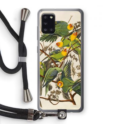 Carolinaparkiet: Samsung Galaxy A31 Transparant Hoesje met koord