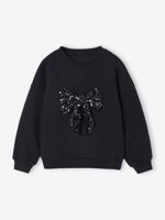 Kerstsweater voor meisjes met lovertjes antraciet