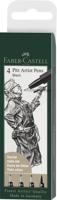 Faber Castell Tekenstift Pitt Artist Pen - 4-delig etui- zwart