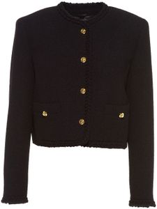 Miu Miu veste en tweed à simple boutonnage - Noir