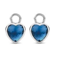 TI SENTO-Milano 9231DB Oorbedels Hart zilver-synthetisch kristal blauw 10 x 15 mm - thumbnail