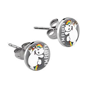 Oorknopjes met Chubby Unicorn Design Chirurgisch staal 316L Oorbellen