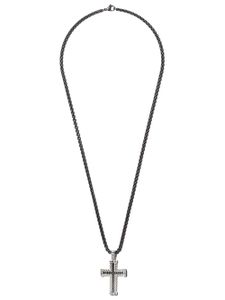 David Yurman pendentif en argent sterling Chevron Cross serti de diamants