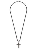 David Yurman pendentif en argent sterling Chevron Cross serti de diamants - thumbnail