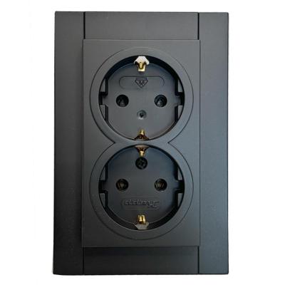 Kopp HK07 PURE mat zwart inbouw stopcontact RA dubbel - 4624620