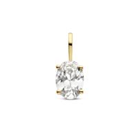 14k Gouden Hanger Geboortesteen Witte Topaas April 12.5mm