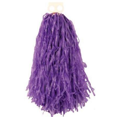 Cheerball - met ringgreep - paars - 28 cm - pompom - Cheerleader verkleed accessoires